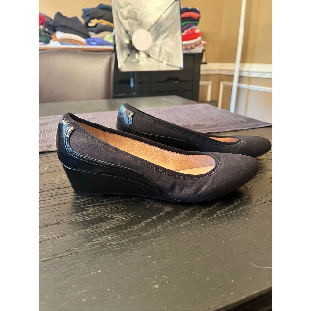 Life Stride Velocity 2.0 Black Hera Low Wedge Comfort Shoe sz 10 EUC